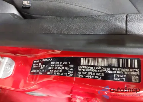 2018 Jeep Renegade Upland Edition 4X4 z USA, uszkodzony, nr VIN ZACCJBAB3JPH26291